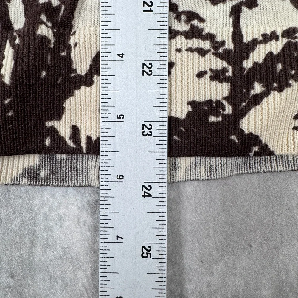 Tory Burch Merino Wool Cardigan‎ Sweater Womens M Abstract Print Button Front